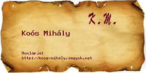 Koós Mihály névjegykártya