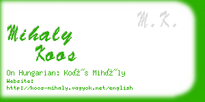 mihaly koos business card